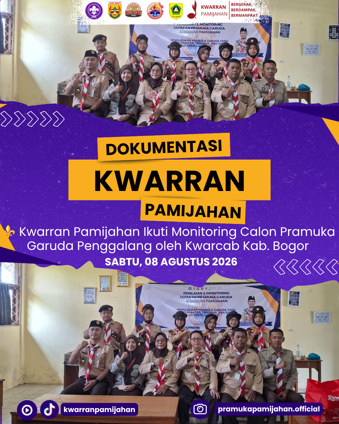 ⚜️ Kwarran Pamijahan Ikuti Monitoring Calon Pramuka Garuda Penggalang oleh Kwarcab Kabupaten Bogor