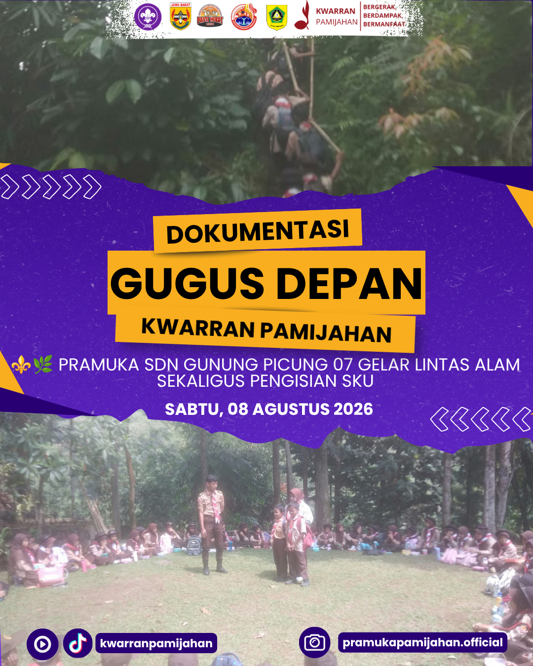 ⚜️🌿 Pramuka SDN Gunung Picung 07 Gelar Lintas Alam Sekaligus Pengisian SKU