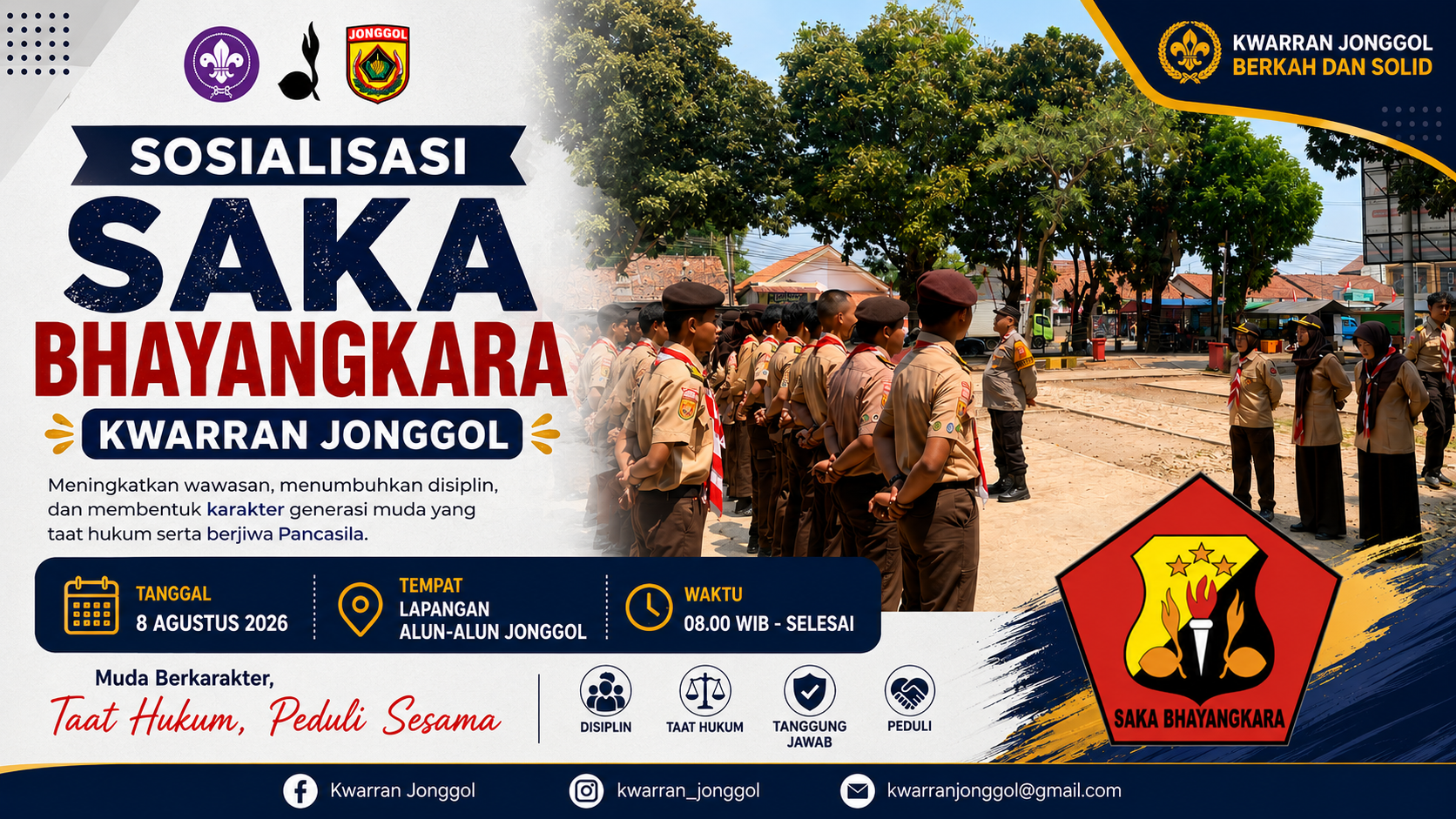 Kwarran Jonggol Bersinergi dengan Polsek Jonggol Lakukan Sosialisasi Tentang Saka Bhayangkara