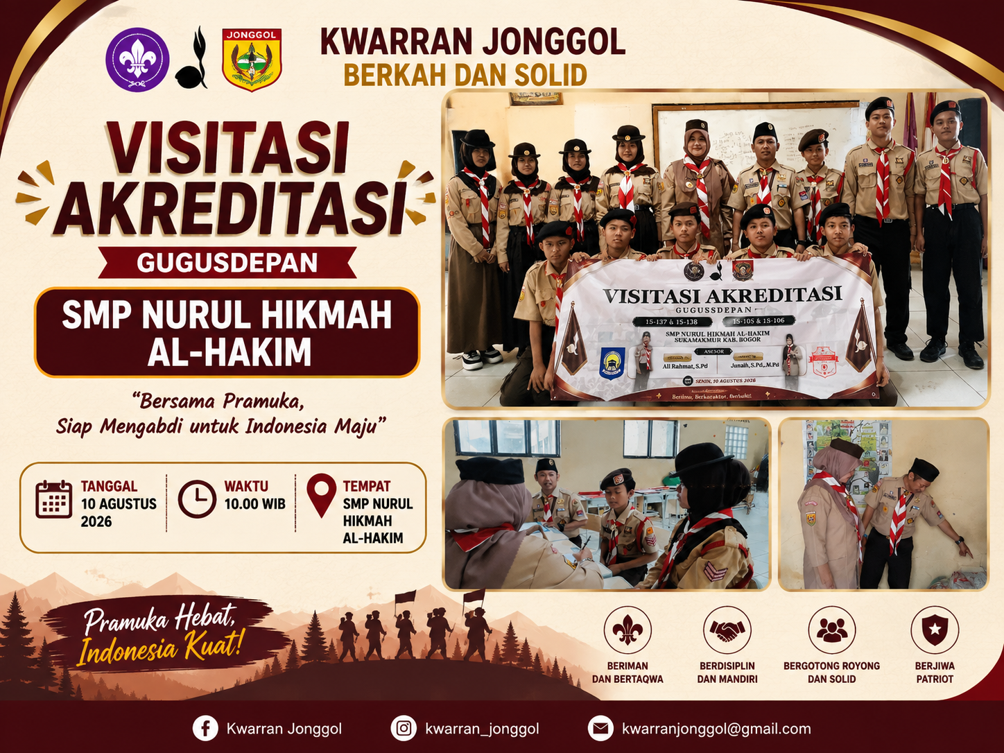 Kwarran Jonggol Laksanakan Visitasi Akreditasi Gugusdepan SMP Plus Nurul Hikmah Al-Hakim
