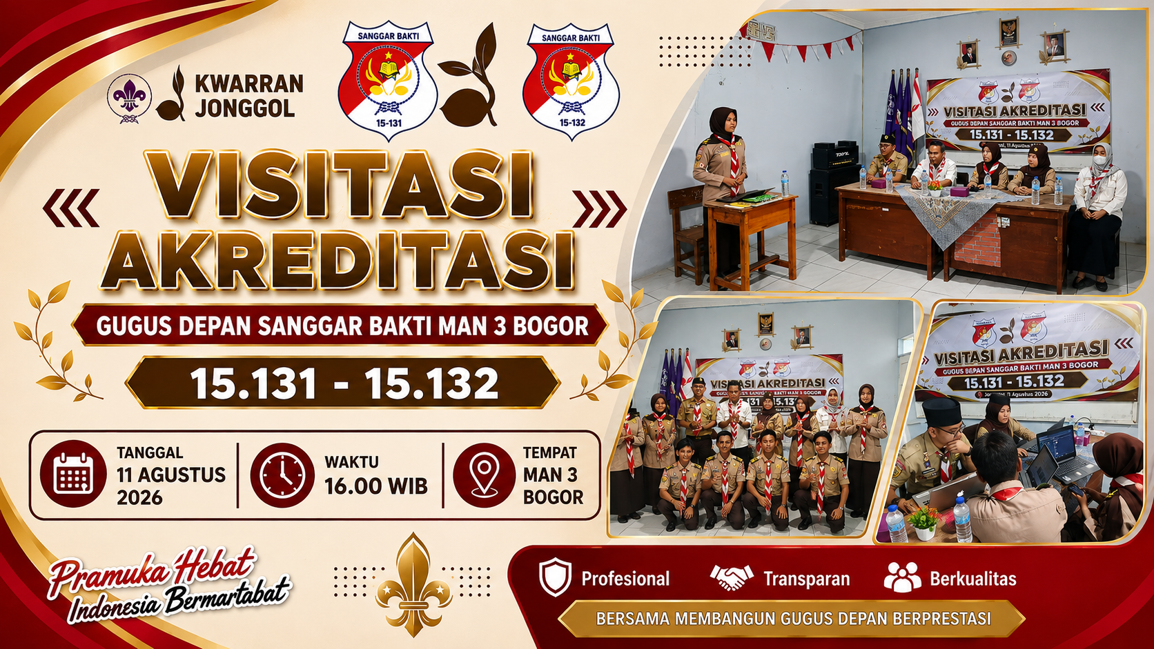 Kwarran Jonggol Laksanakan Visitasi Akreditasi Gugusdepan MAN 3 Bogor