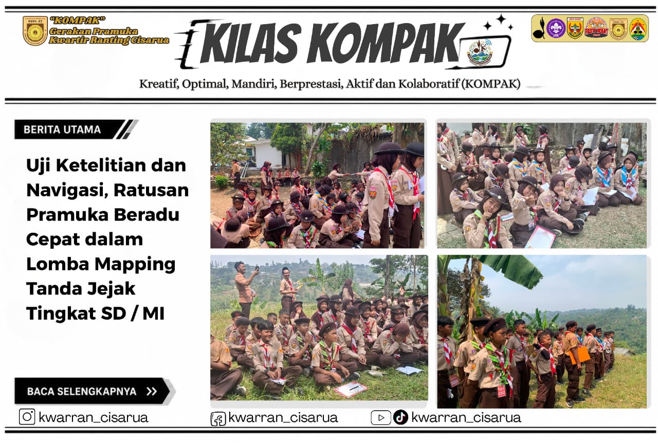 Uji Ketelitian dan Navigasi, Ratusan Pramuka Beradu Cepat dalam Lomba Mapping Tanda Jejak,Tingkat SD.
