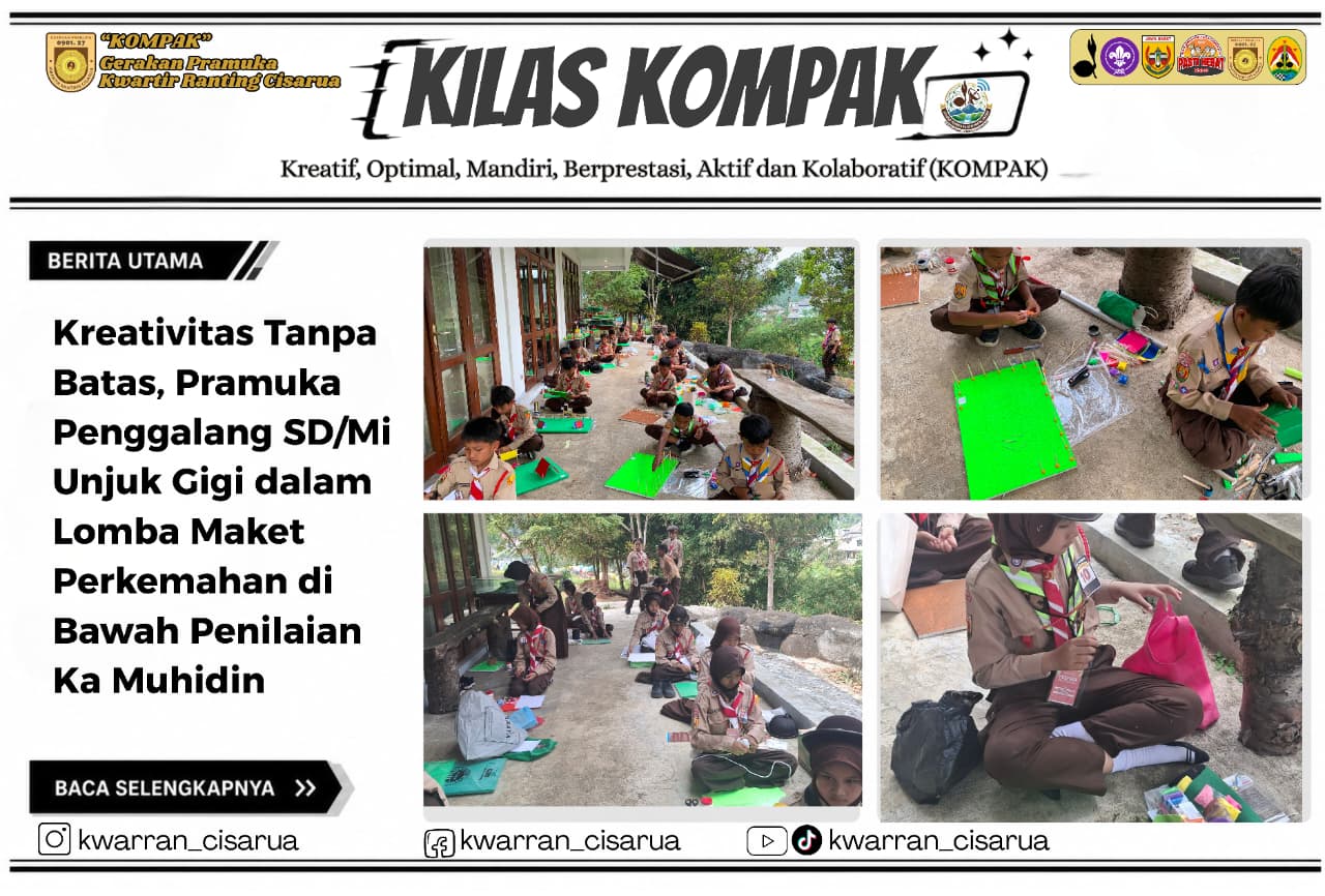 Kreativit,as Tanpa Batas, Pramuka Penggalang SD/Mi Unjuk Gigi dalam Lomba Maket Perkemahan di Bawah Penilaian Ka Muhidin