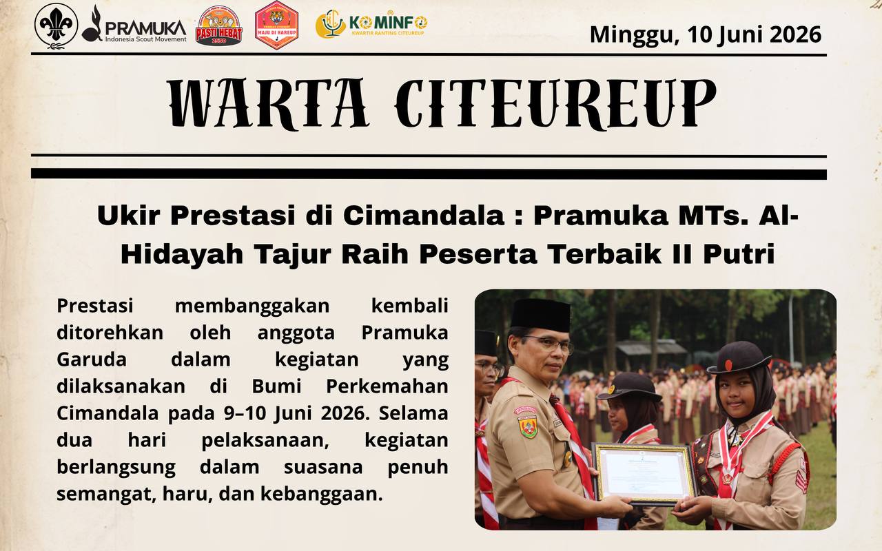 Ukir Prestasi di Cimandala, Pramuka MTs Al-Hidayah Tajur Raih Peserta Terbaik II Putri