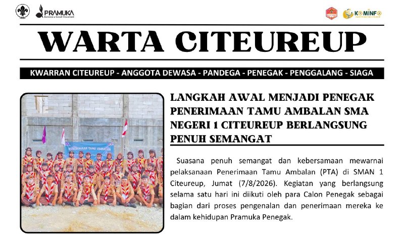 Langkah Awal Menjadi Penegak: Penerimaan Tamu Ambalan SMA Negeri 1 Citeureup Berlangsung Penuh Semangat