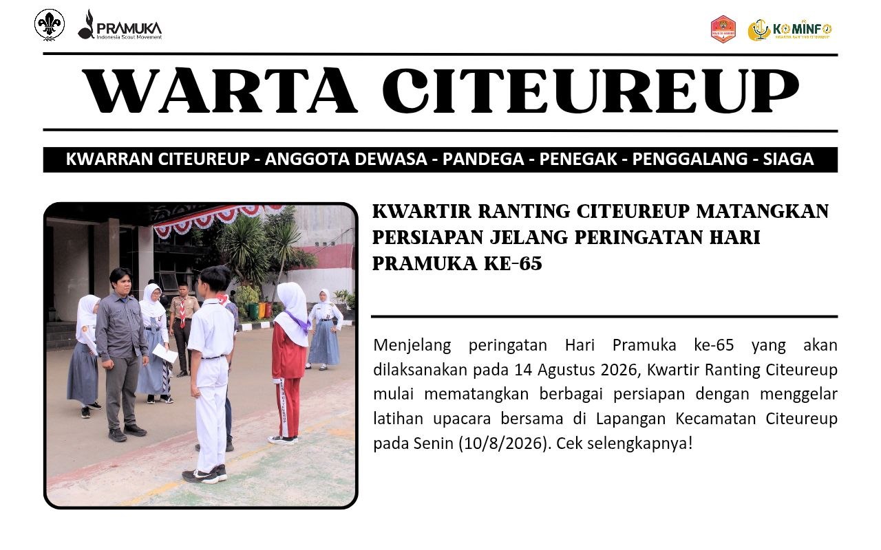 Kwartir Ranting Citeureup Matangkan Persiapan Jelang Peringatan Hari Pramuka ke-65