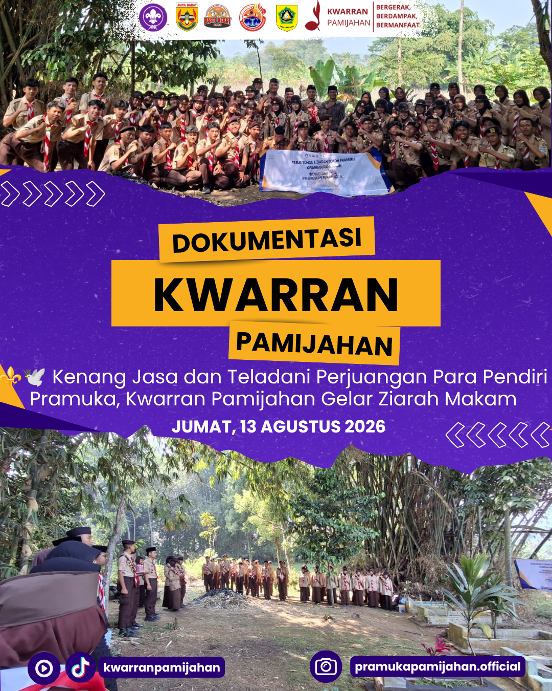 ⚜️🕊️ Kenang Jasa dan Teladani Perjuangan Para Pendiri Pramuka, Kwarran Pamijahan Gelar Ziarah Makam
