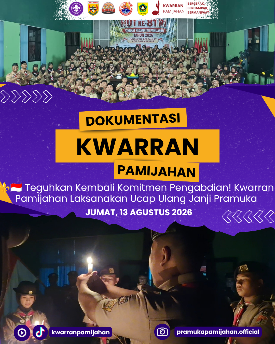 ⚜️🇮🇩 Teguhkan Kembali Komitmen Pengabdian! Kwarran Pamijahan Laksanakan Ucap Ulang Janji Pramuka