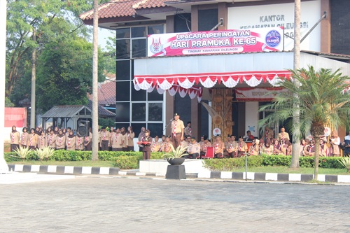 Kwarran Cileungsi Gelar Upacara Hari Pramuka ke-65 Dengan Semarak