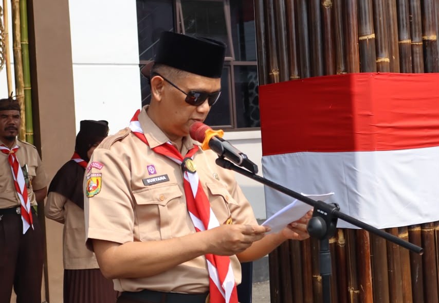 Kwarran Sukamakmur Gelar Upacara Peringatan Hari Pramuka ke-65