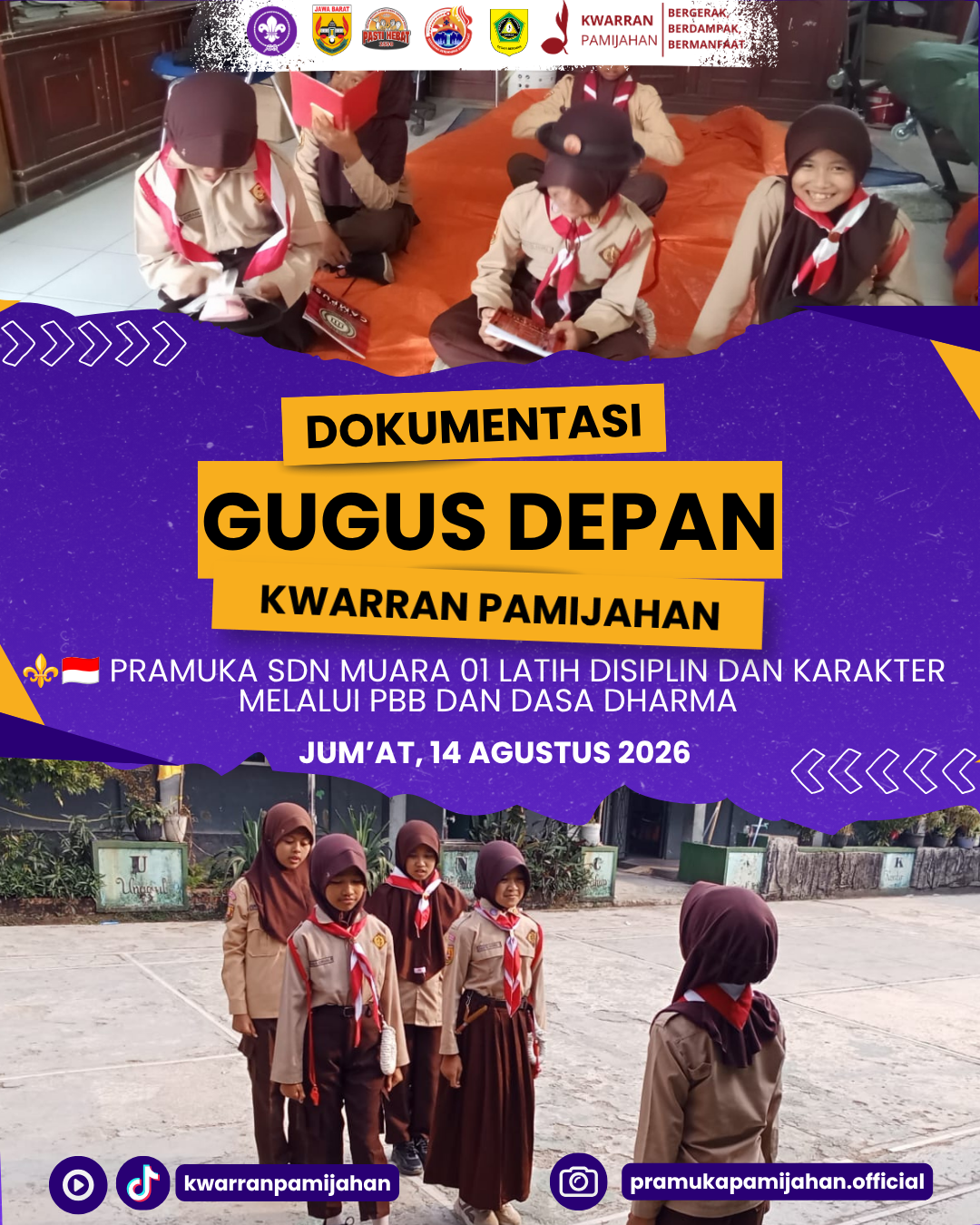 ⚜️🇮🇩 Pramuka SDN Muara 01 Latih Disiplin dan Karakter melalui PBB dan Dasa Dharma