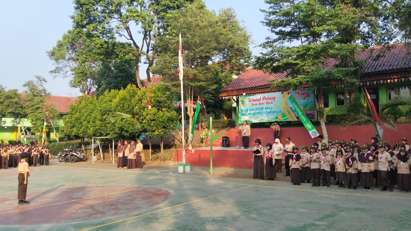 Ceria dan Full Semangat, SD Laboratorium P3GSD-KKGJ Gelar Upacara Hari Pramuka Ke-65