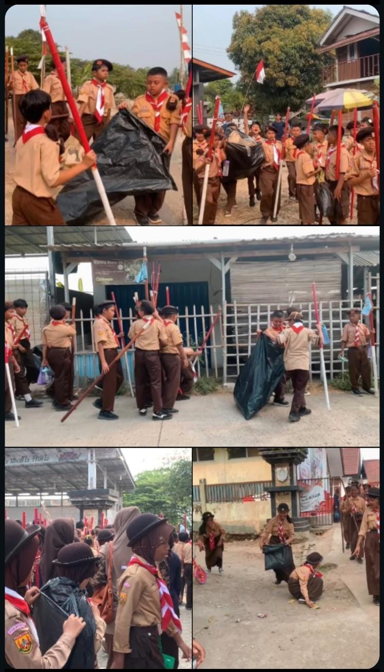 Sekretaris Komisi Binamuda Kwarran Jonggol Pimpin Gugus 1 Jonggol Gelar Aksi Bersih Lingkungan dalam Rangka Hari Pramuka ke-65