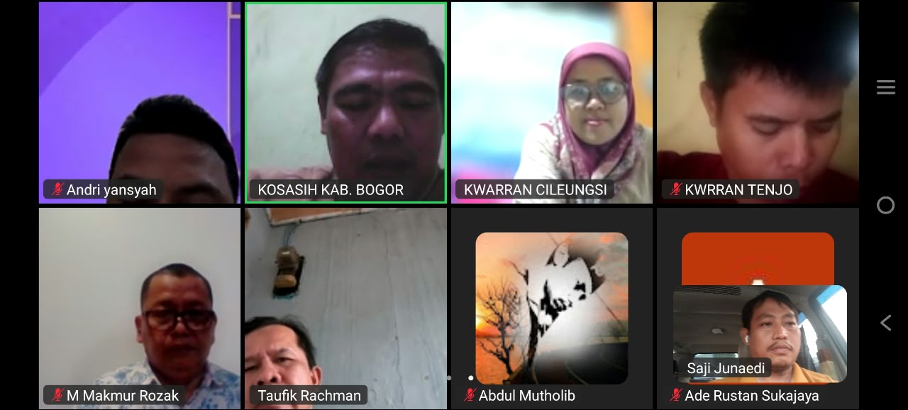 Ketua Kwarran Jonggol Ikuti Rakor Virtual Daring Kwarcab - Kwarran se-Kabupaten Bogor Bahas Persiapan Hari Pramuka dan Agenda Terdekat