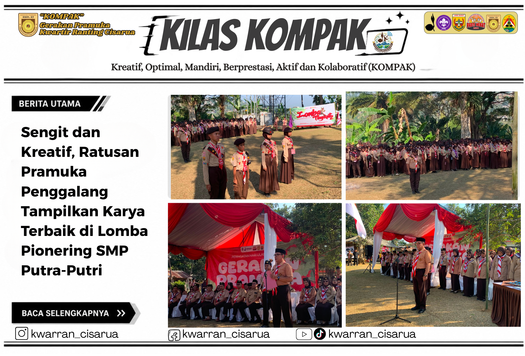 Semarak HUT Pramuka ke-65 di Cisarua: LT II dan Jambore Ranting Sukses Ditutup di Satya Manggala Camp