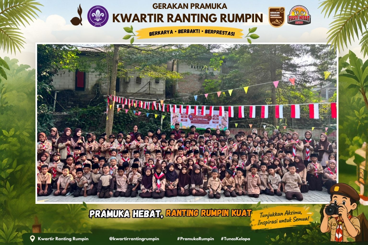 Semarak Hari Pramuka ke-65, MI dan MTs Al-Hikam Gobang Gelar Upacara dan Persari Penuh Semangat