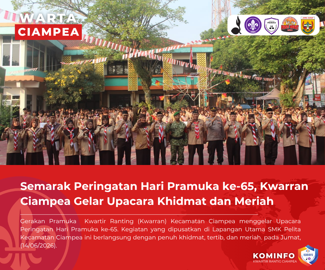 Semarak Peringatan Hari Pramuka ke-65, Kwarran Ciampea Gelar Upacara Khidmat dan Meriah