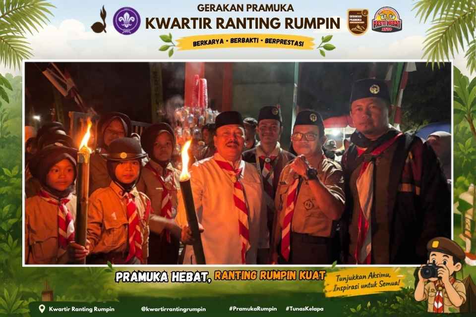 Cahaya Obor Semangat Kemerdekaan Terangi Jambore Ranting Rumpin 2026, 1.500 Penggalang Ikuti Pawai