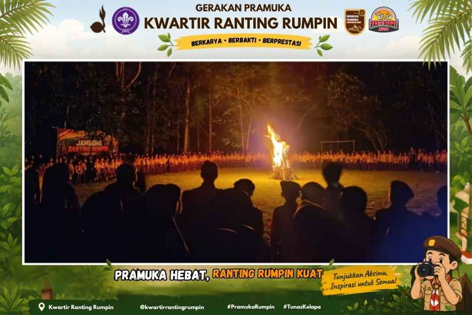 Api Unggun Jambore Ranting Rumpin 2026, 1.500 Penggalang Kobarkan Semangat Persaudaraan dan Pengabdian