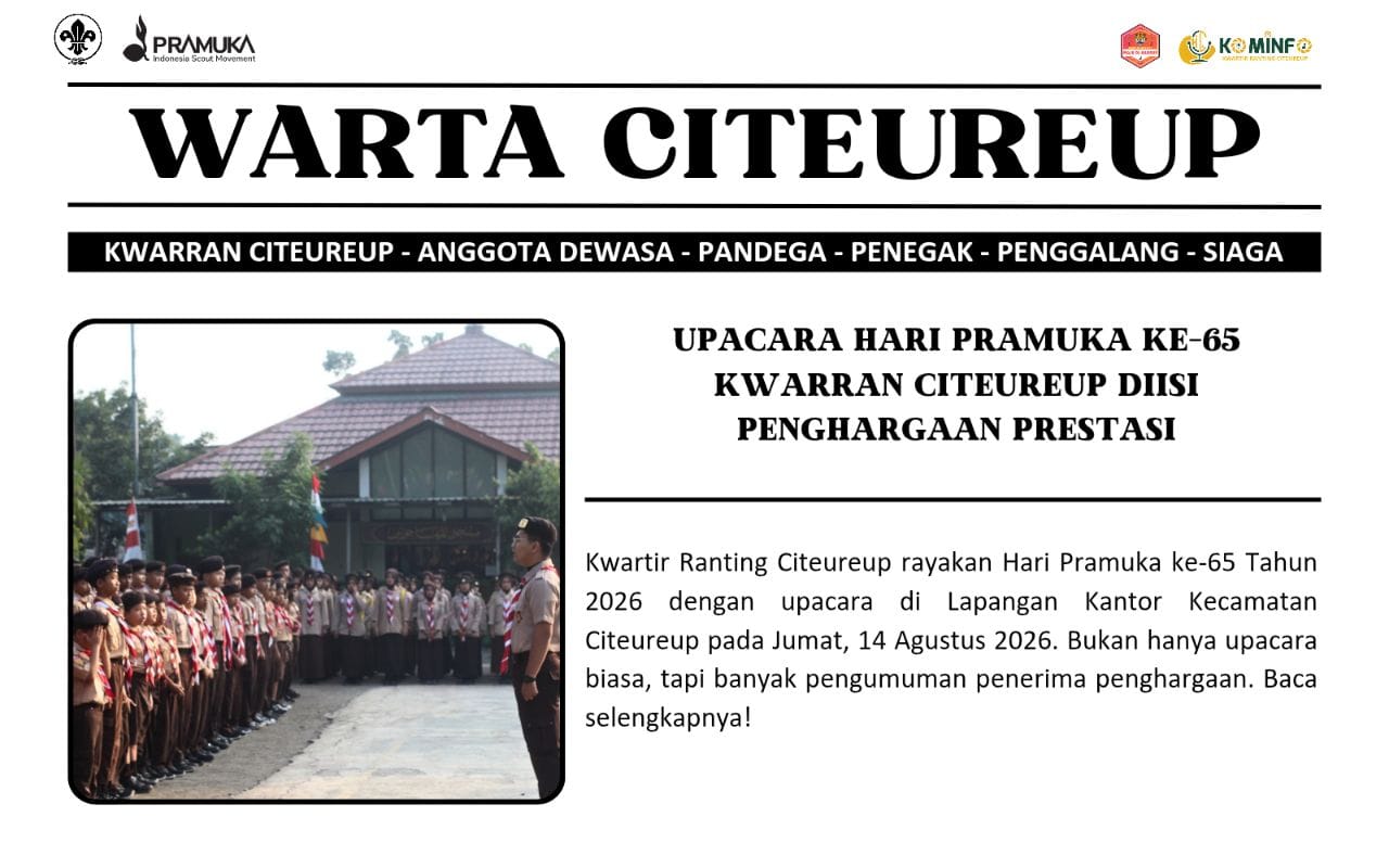 Upacara Hari Pramuka ke-65 Kwarran Citeureup diisi Penghargaan Prestasi