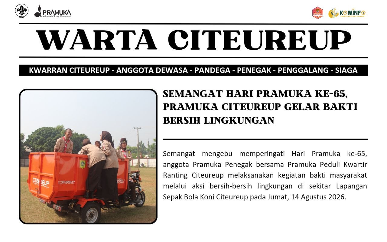 Semangat Hari Pramuka ke-65, Pramuka Citeureup Gelar Bakti Bersih Lingkungan