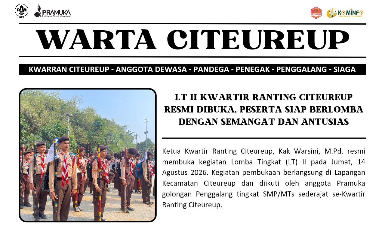 LT II Kwartir Ranting Citeureup Resmi Dibuka, Peserta Siap Berlomba dengan Semangat dan Antusias