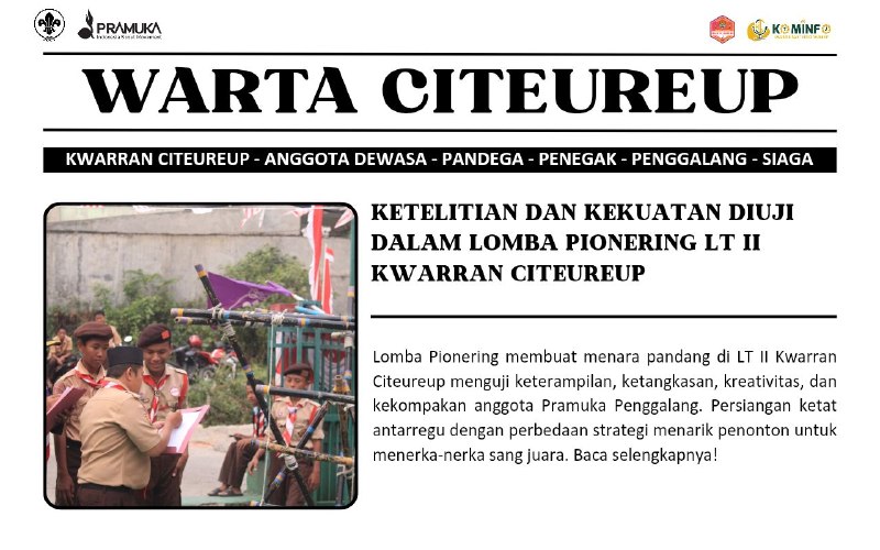 Ketelitian dan Kekuatan Diuji dalam Lomba Pionering LT II Kwarran Citeureup