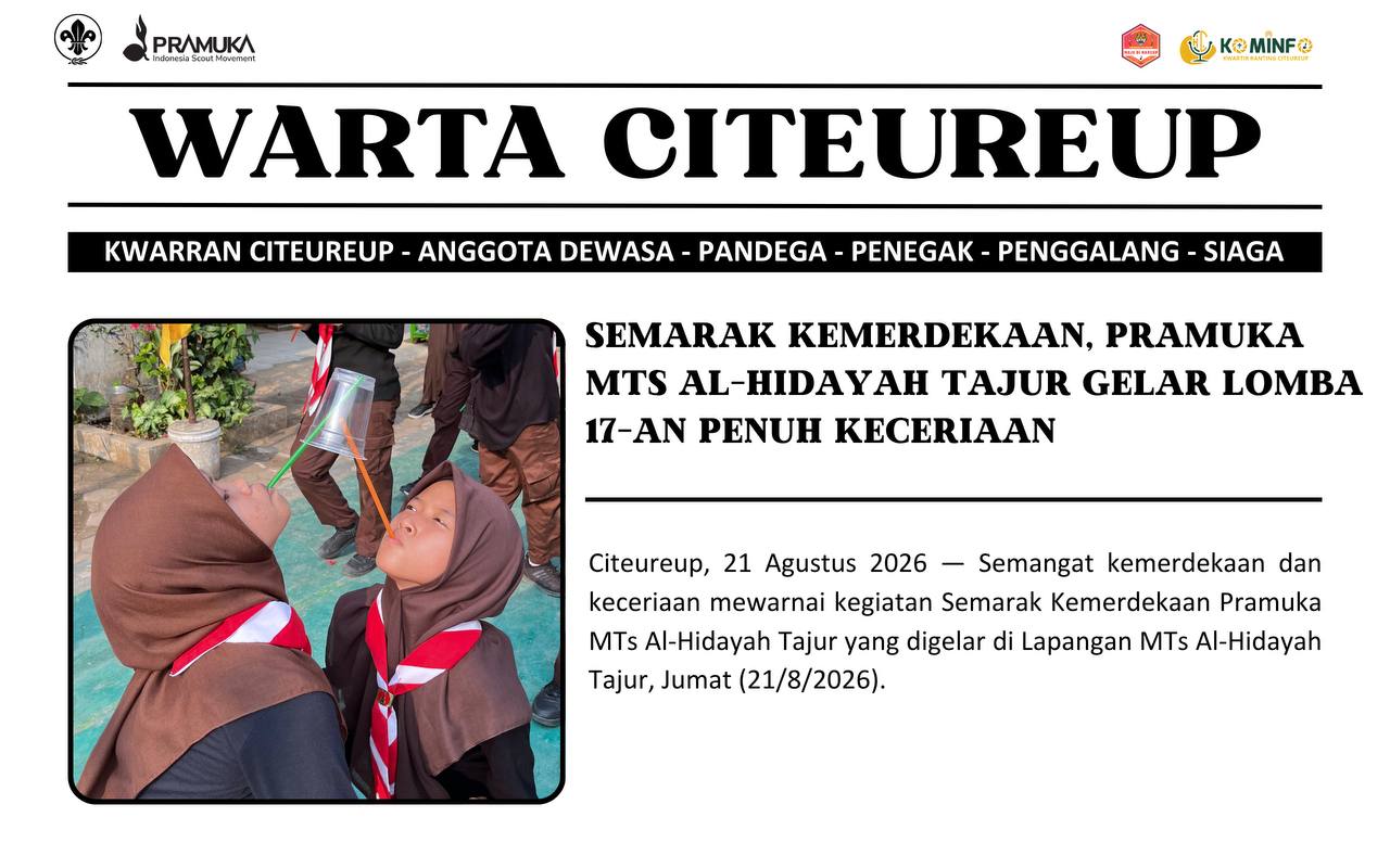 Semarak Kemerdekaan, Pramuka MTs Al-Hidayah Tajur Gelar Lomba 17-an Penuh Keceriaan