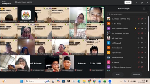 Calon Asesor Kwarran Cileungsi Ikuti Pertemuan Tim Akreditasi Gugusdepan Secara Virtual