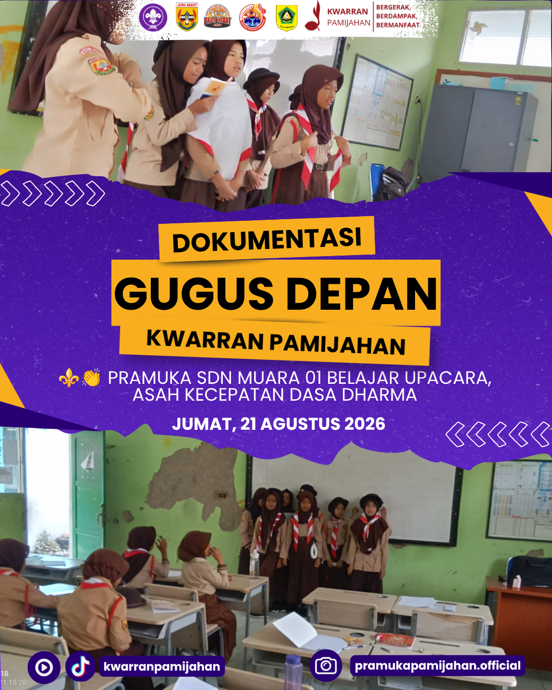 ⚜️👏 Pramuka SDN Muara 01 Belajar Upacara, Asah Kecepatan Dasa Dharma