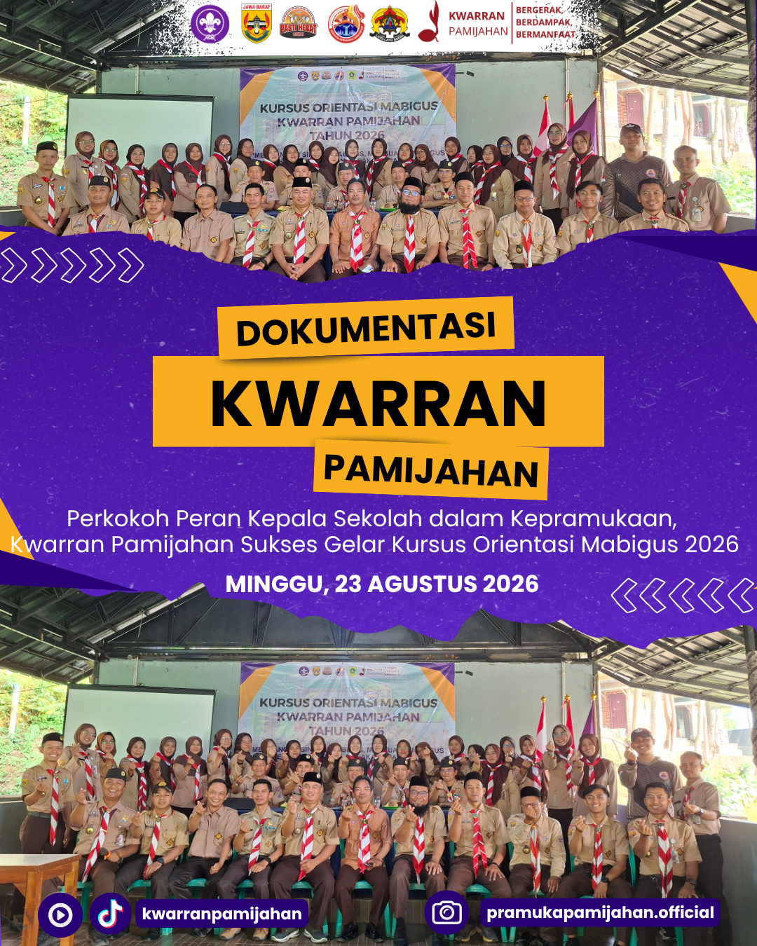 Perkokoh Peran Kepala Sekolah dalam Kepramukaan, Kwarran Pamijahan Sukses Gelar Kursus Orientasi Mabigus 2026