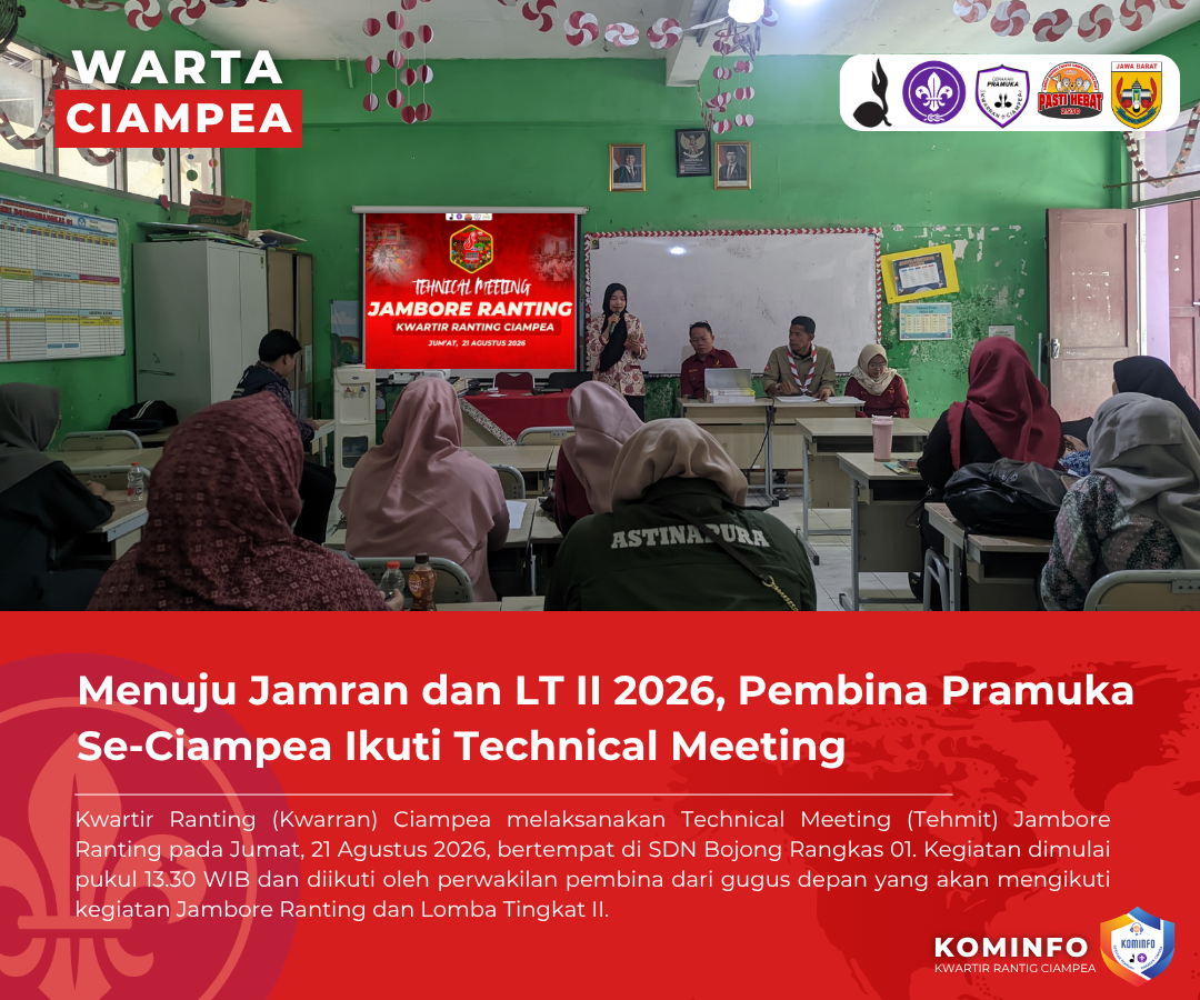 Menuju Jamran dan LT II 2026, Pembina Pramuka Se-Ciampea Ikuti Technical Meeting