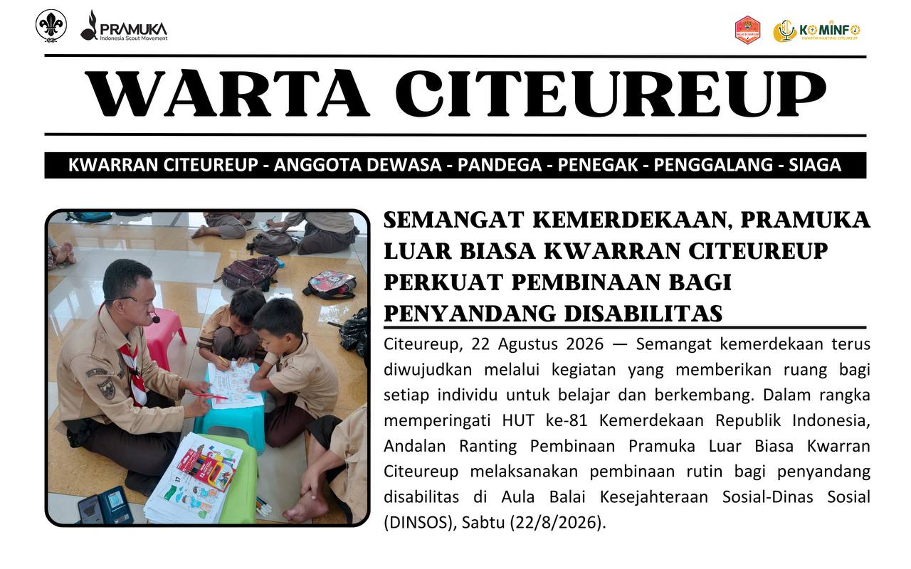 Semangat Kemerdekaan, Pramuka Luar Biasa Kwarran Citeureup Perkuat Pembinaan bagi Penyandang Disabilitas