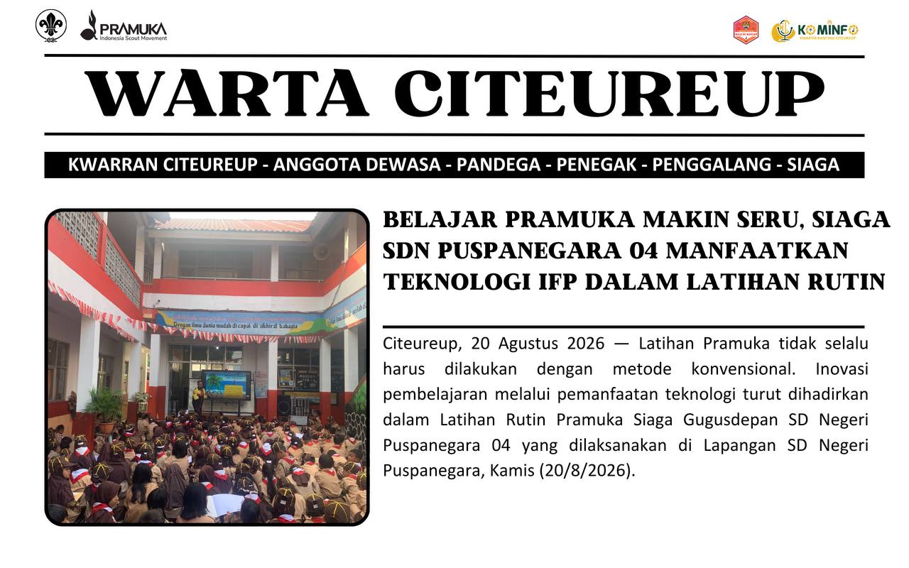 Belajar Pramuka Makin Seru, Siaga SDN Puspanegara 04 Manfaatkan Teknologi IFP dalam Latihan Rutin