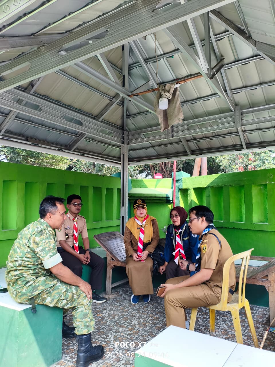 Kwarran Jonggol Audiensi ke Koramil Mantapkan Aktivasi Saka Wirakartika