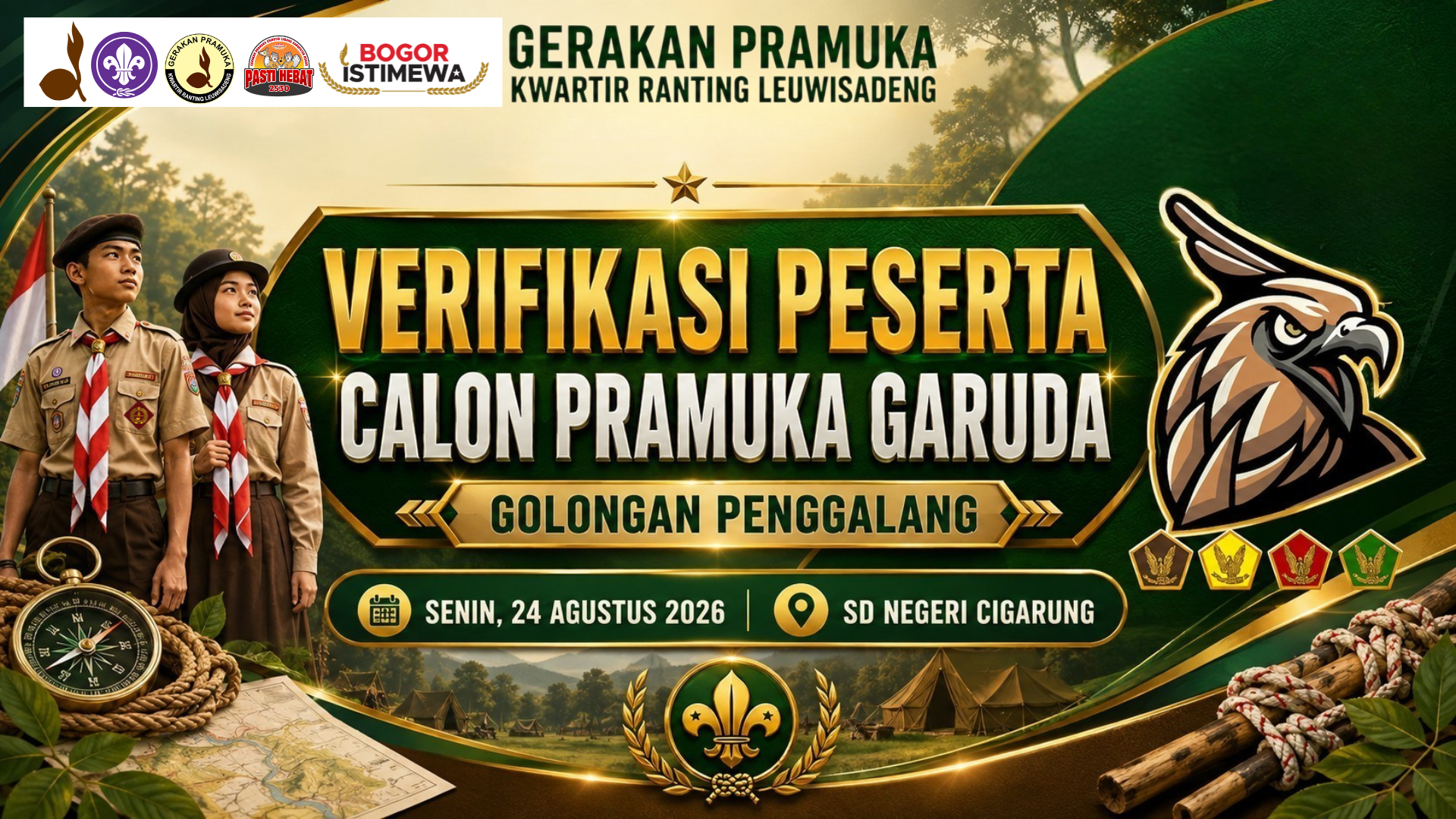 Pembukaan Verifikasi dan Penilaian Calon Anggota Pramuka Golongan Penggalang Tingkat Kwartir Ranting Leuwisadeng