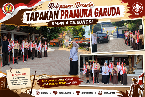 Ketua Mabigus SMPN 4 Cileungsi Lepas Peserta Tapakan Pramuka Garuda Kwarcab Bogor
