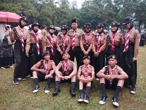 Pramuka SMPN 4 Cileungsi Resmi Dikukuhkan Jadi Pramuka Garuda Kwarcab Bogor