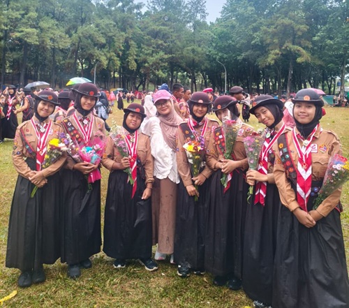 Penggalang SMPN 1 Cileungsi Resmi Dikukuhkan sebagai Pramuka Garuda Kwarcab Bogor