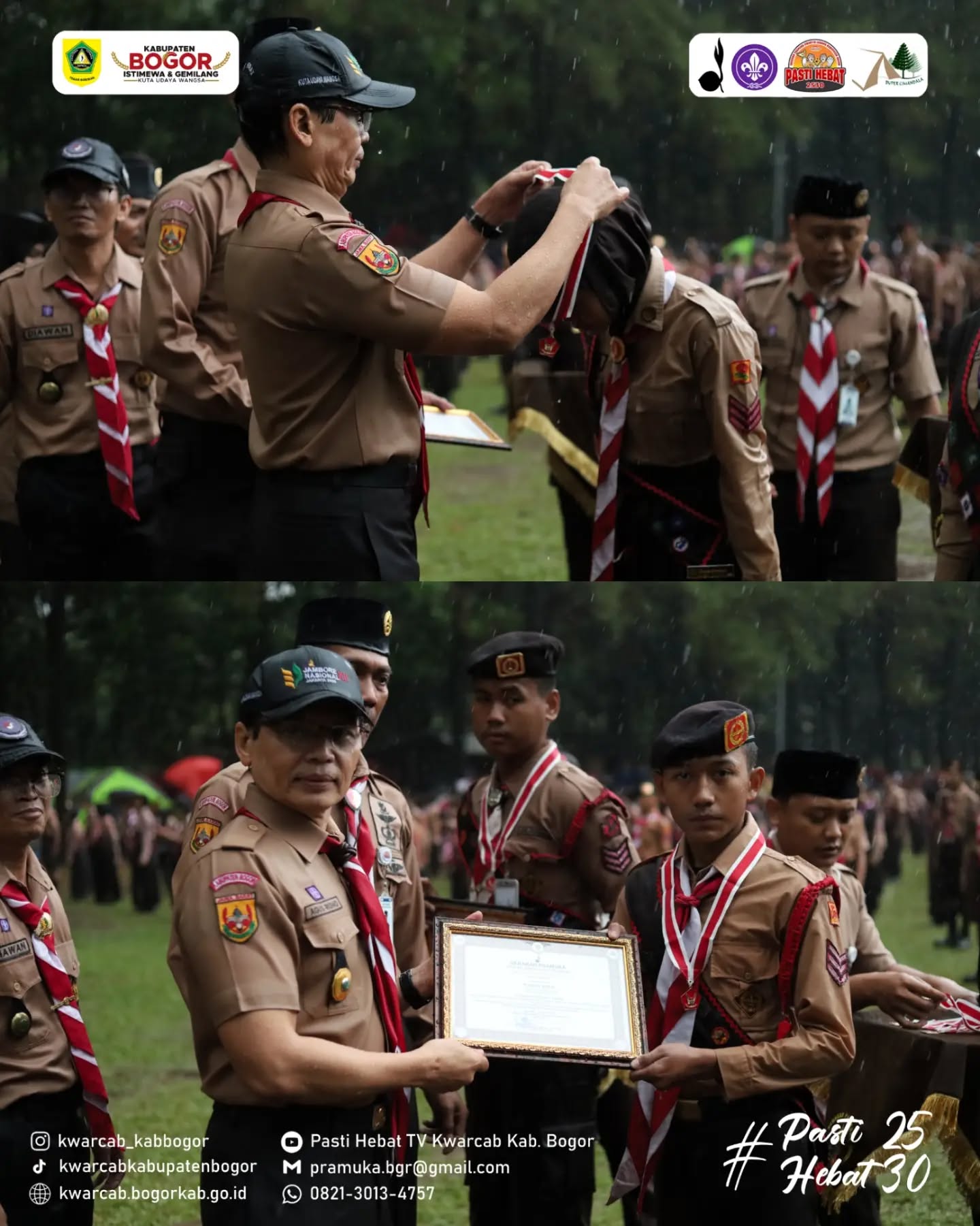 Perjuangan yang Tak Luntur oleh Hujan, Pramuka Garuda Penggalang Kwarcab Kabupaten Bogor Resmi Dilantik