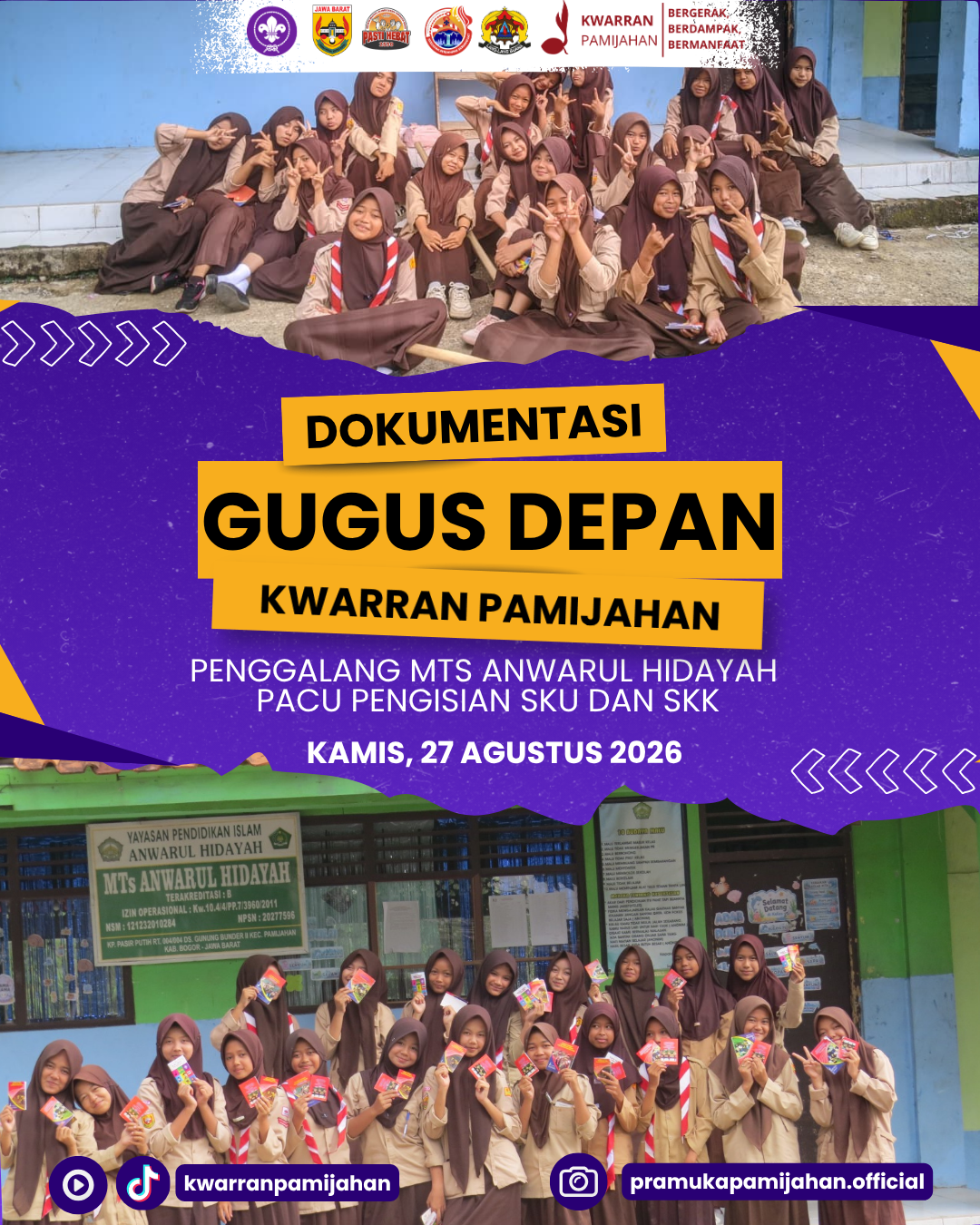 Mantapkan Langkah Menuju Pramuka Garuda! Penggalang MTs Anwarul Hidayah Pacu Pengisian SKU dan SKK
