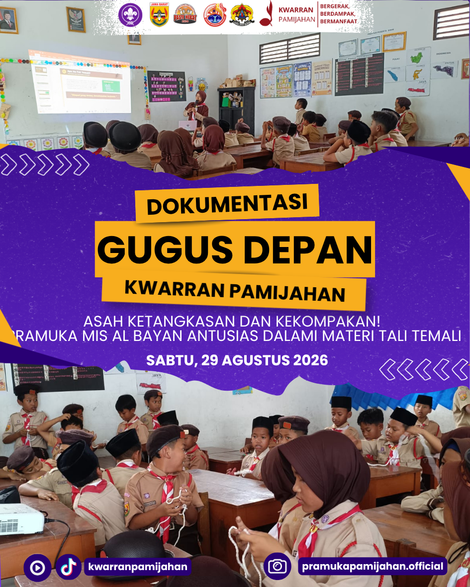Asah Ketangkasan dan Kekompakan! Pramuka MIS Al Bayan Antusias Dalami Materi Tali Temali