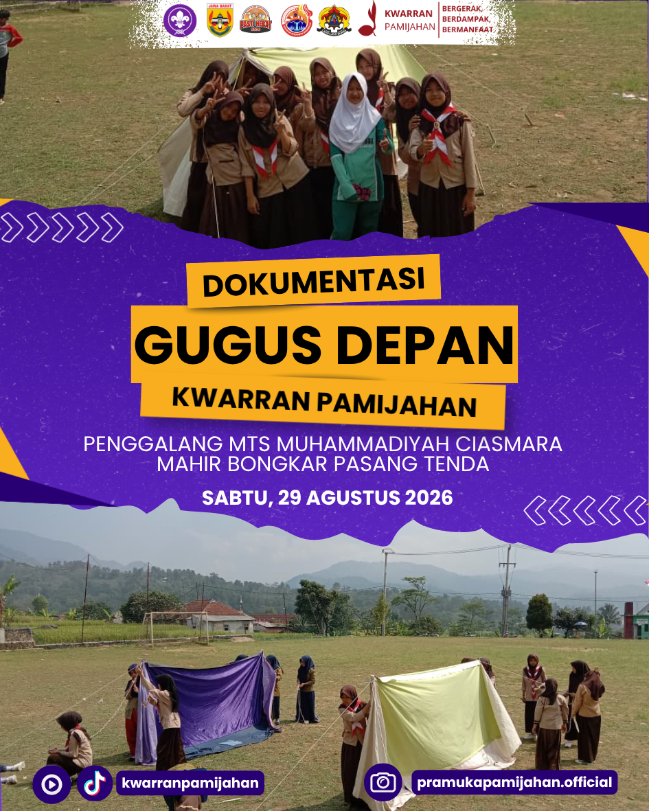 Uji Ketangkasan dan Kerja Sama Regu! Penggalang MTs Muhammadiyah Ciasmara Mahir Bongkar Pasang Tenda