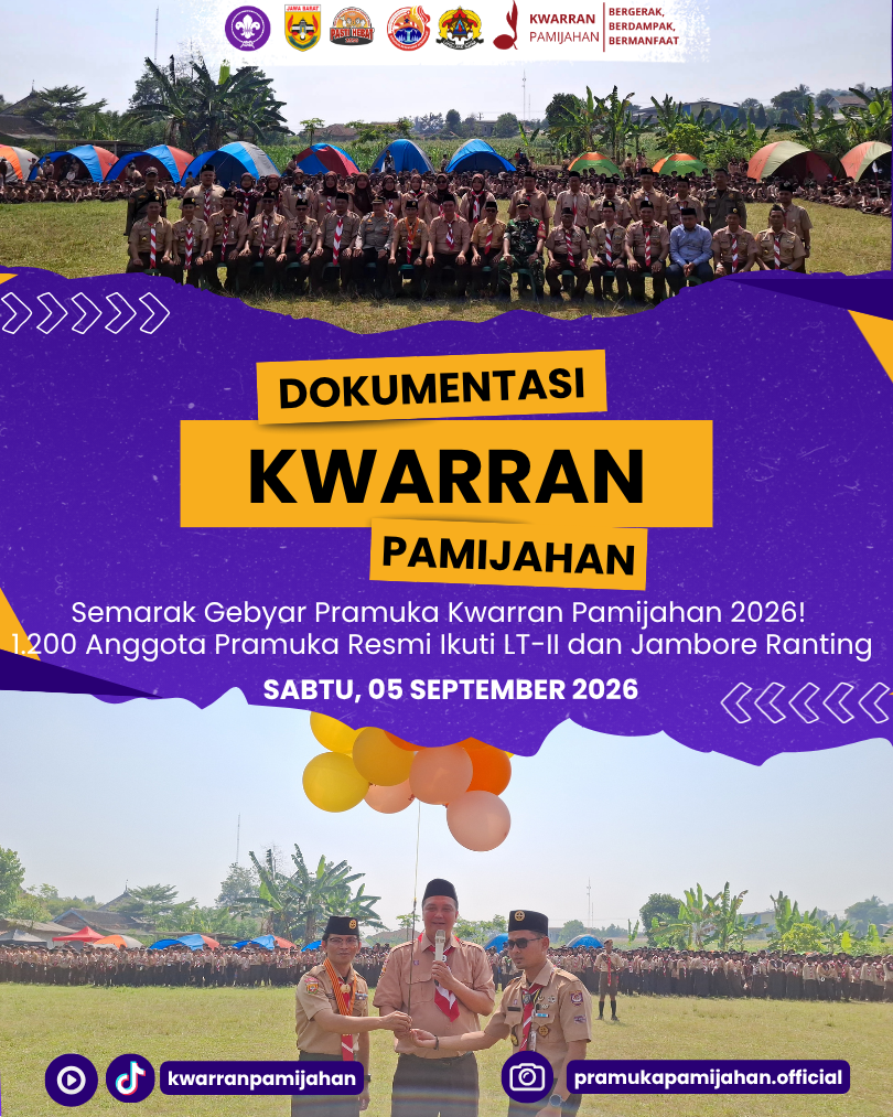 Semarak Gebyar Pramuka Kwarran Pamijahan 2026! 1.200 Anggota Pramuka Resmi Ikuti LT-II dan Jambore Ranting