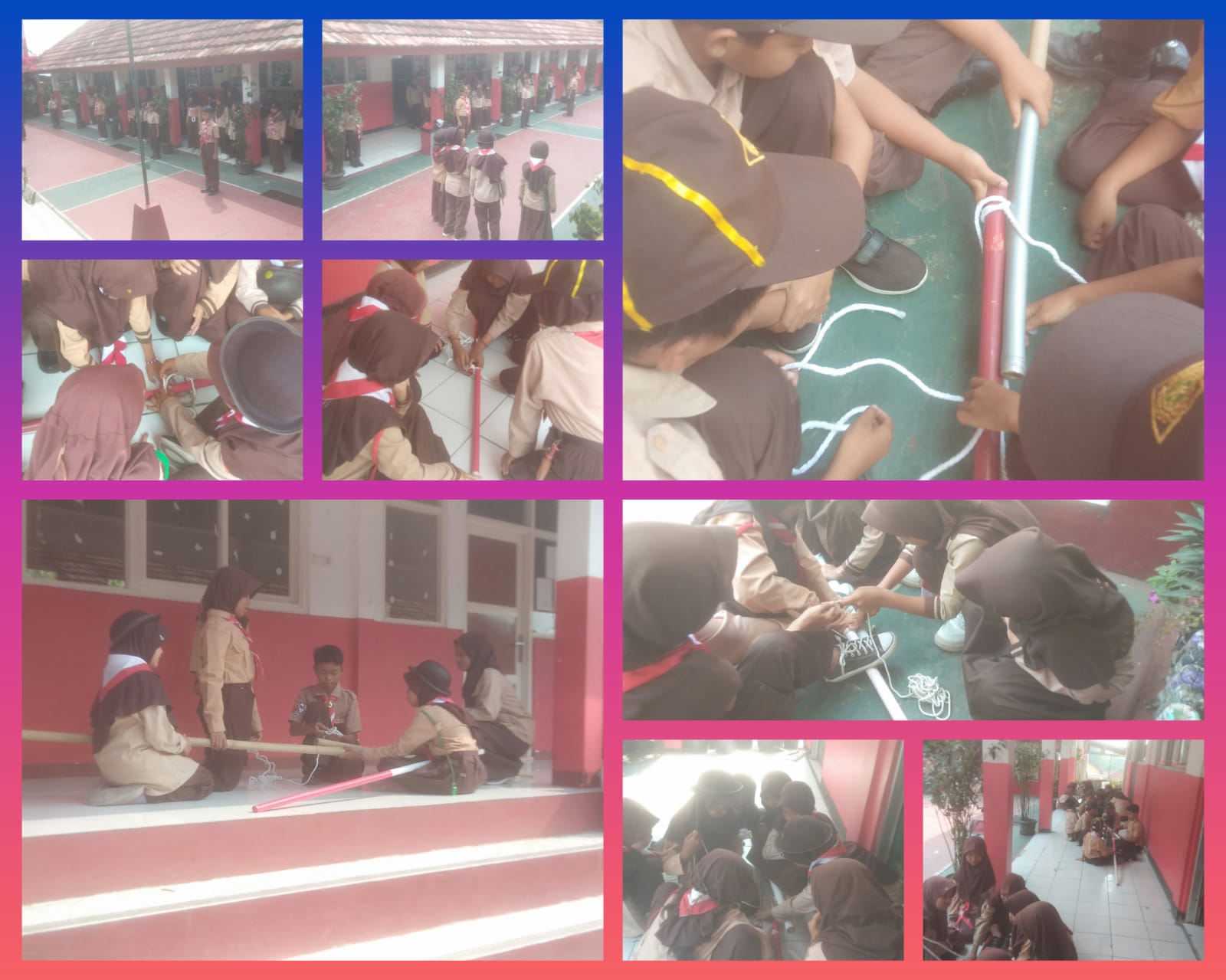 ⚜️🪢 Satukan Tongkat, Satukan Semangat! Pramuka SDN Gunung Picung 07 Asah Keterampilan Tali-Temali