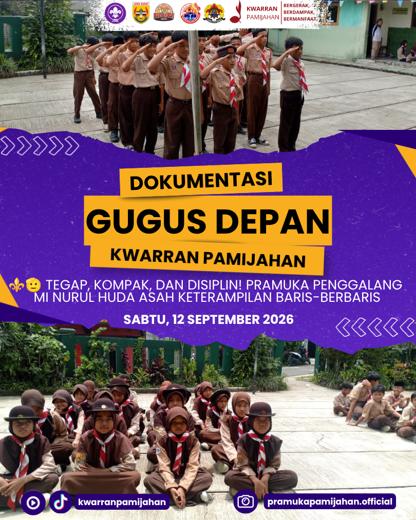 ⚜️🫡 Tegap, Kompak, dan Disiplin! Pramuka Penggalang MI Nurul Huda Asah Keterampilan Baris-Berbaris