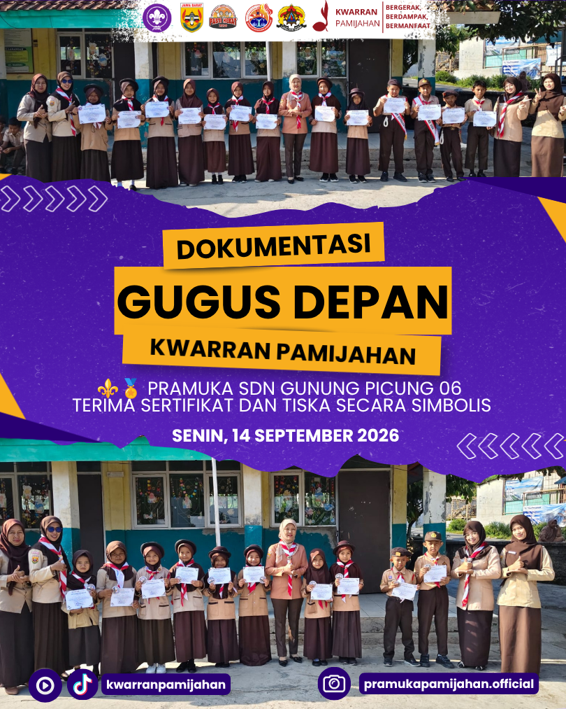 ⚜️🏅 Apresiasi Perjalanan dan Prestasi, Pramuka SDN Gunung Picung 06 Terima Sertifikat dan Tiska Secara Simbolis