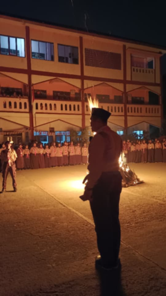 Penyunutan Api Unggun dalam Rangka SIGAP (Aksi Penggalang dan Penegak) Kwarran Cigombong