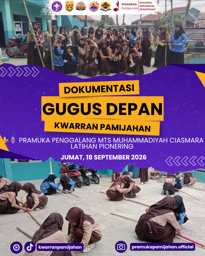 ⚜️🪢 Satukan Tongkat, Bangun Kekompakan! Pramuka Penggalang MTs Muhammadiyah Ciasmara Latihan Pionering