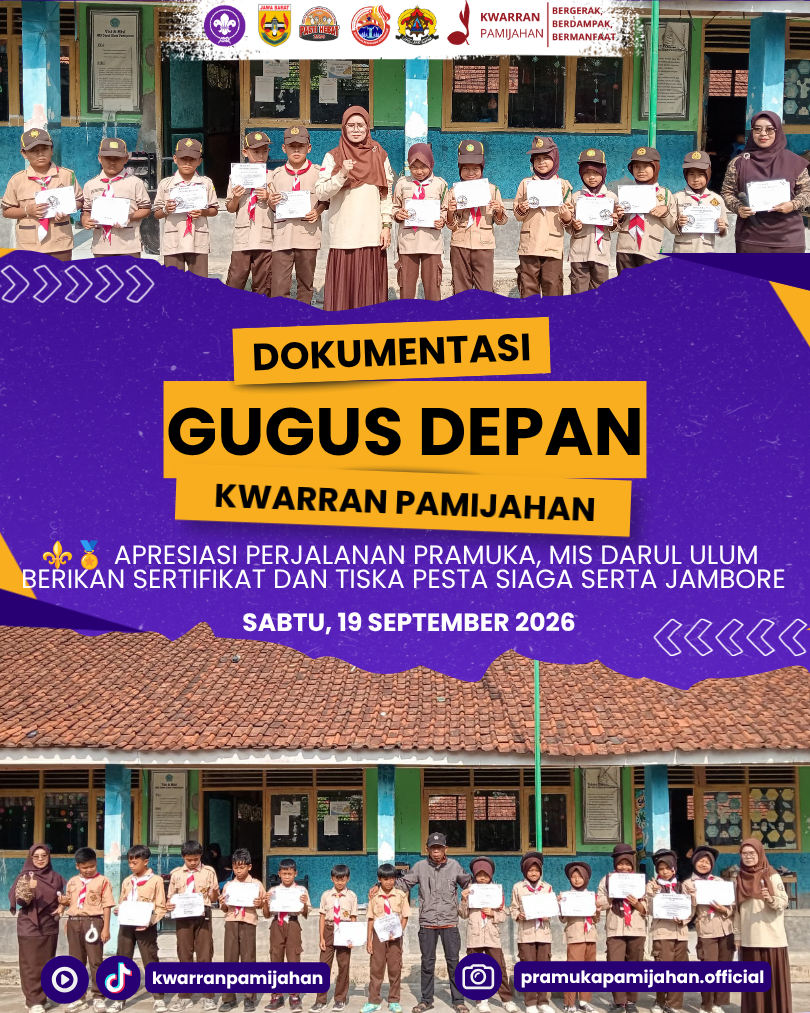 ⚜️🏅 Apresiasi Perjalanan Pramuka, MIS Darul Ulum Berikan Sertifikat dan Tiska Pesta Siaga serta Jambore